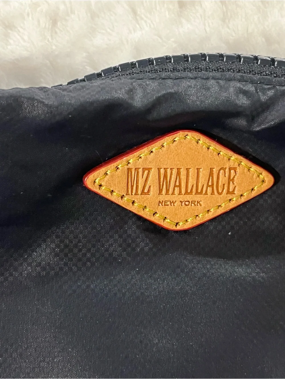 MZ Wallace Nylon Travel Pouch Cosmetic Makeup Toiletries Bag 9” x 15” Navy Blue